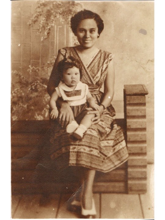 Paz Tayag-Claveria with Maria Bella, circa 1956